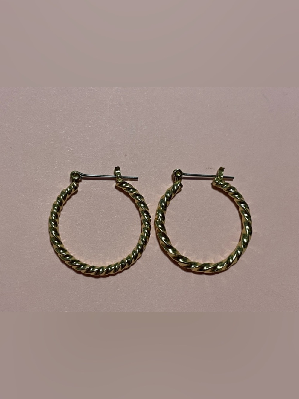 Gold Tone Pierced Hoop Earrings #6579